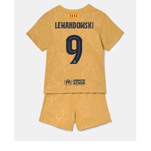 Barcelona Robert Lewandowski #9 kläder Barn 2022-23 Bortatröja Kortärmad (+ korta byxor)